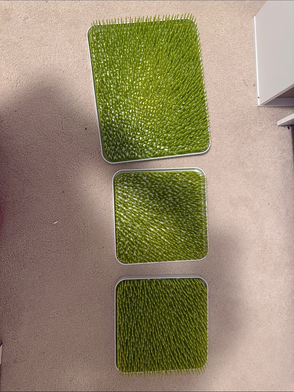 Green Grass-Style Baby Bottle Drying Rack Trays - Set of 3